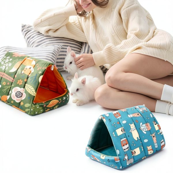 Cinnvoice Guinea Pig Bed House Cozy Washable Small Pet-5