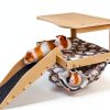 DCIAER Guinea Pig Hideout Wooden House with Hammock-0