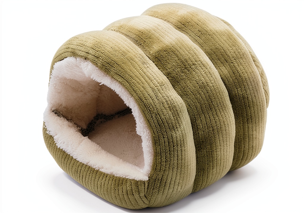 LOS ANDES Small Animal Bed Soft Plush Warm Rest Sleep Play placed inside a dwarf hamster cage, showing the pet curled up inside