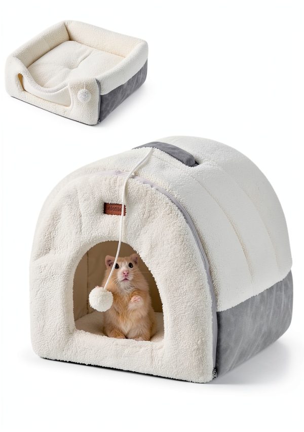 Apollo Foldable Cat Cave Bed Machine Washable Pet Supplies-0