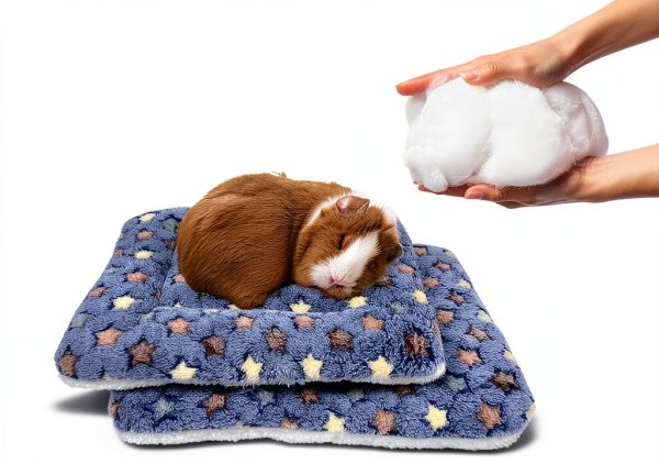 Amakunft Fleece Pet Mat Cozy Washable Small Animal Bed-1