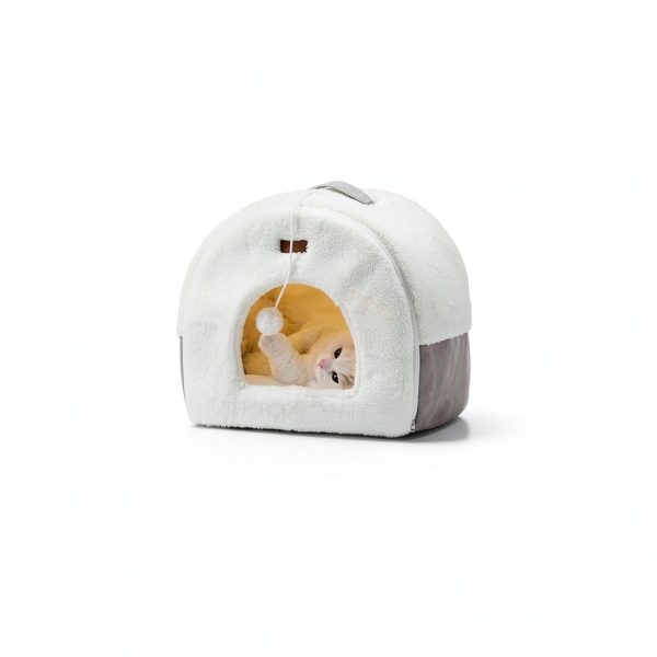 Apollo Foldable Cat Cave Bed Machine Washable Pet Supplies-3