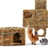 Wuweot Small Animal Grass House 2 Pack Handcrafted-4