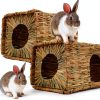 Wuweot Small Animal Grass House 2 Pack Handcrafted-0