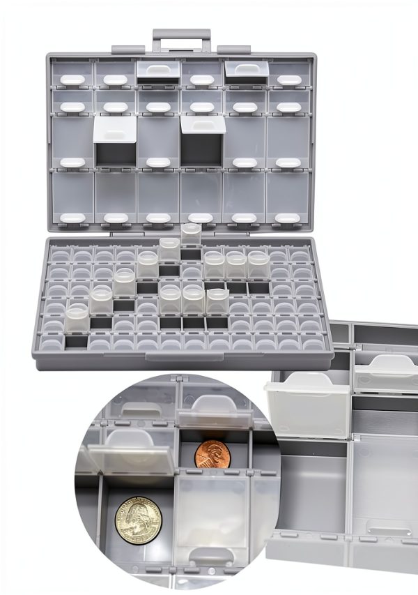 AideTek BOXALL96 96-Lid Portable Plastic Enclosure for SMD SMT Parts-4