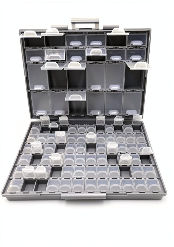 AideTek BOXALL96 96-Lid Portable Plastic Enclosure for SMD SMT Parts-3